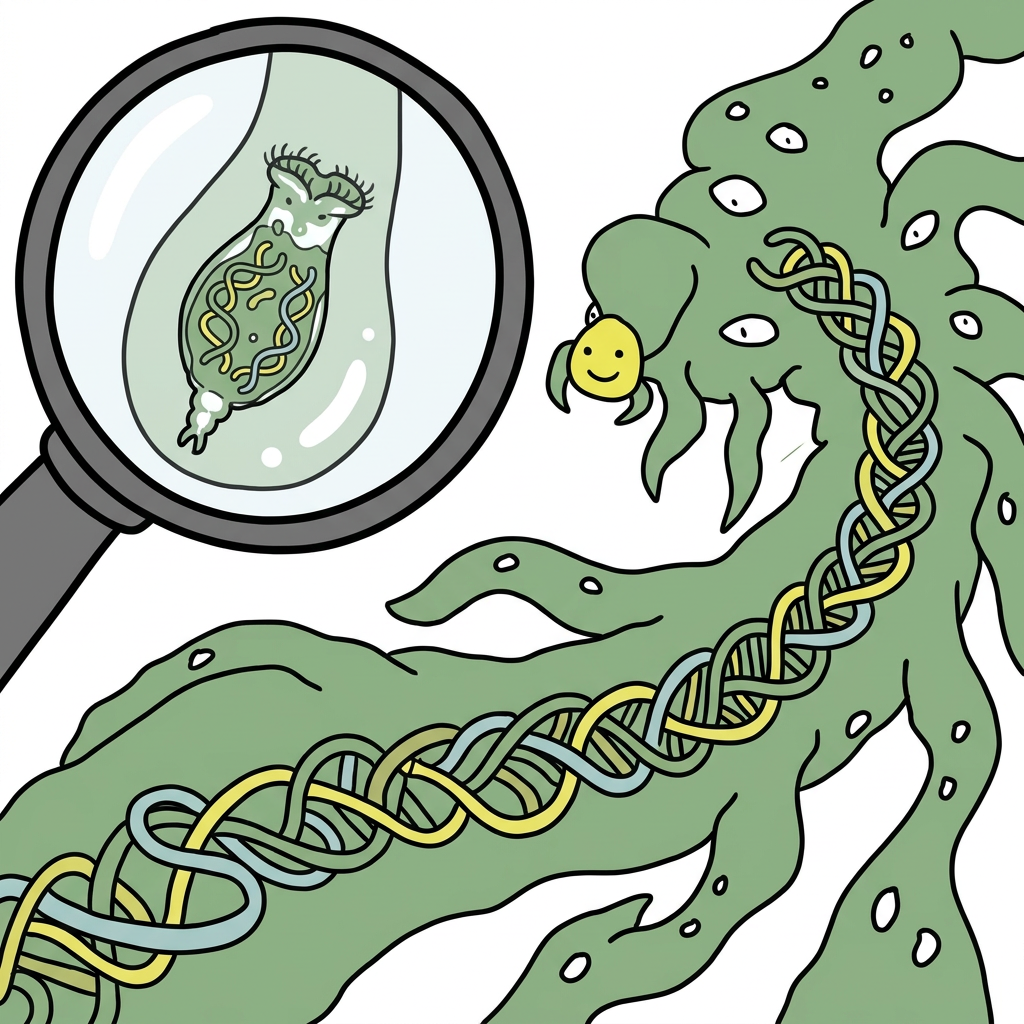 80 million years, no partner. It just eats your genes and keeps them.