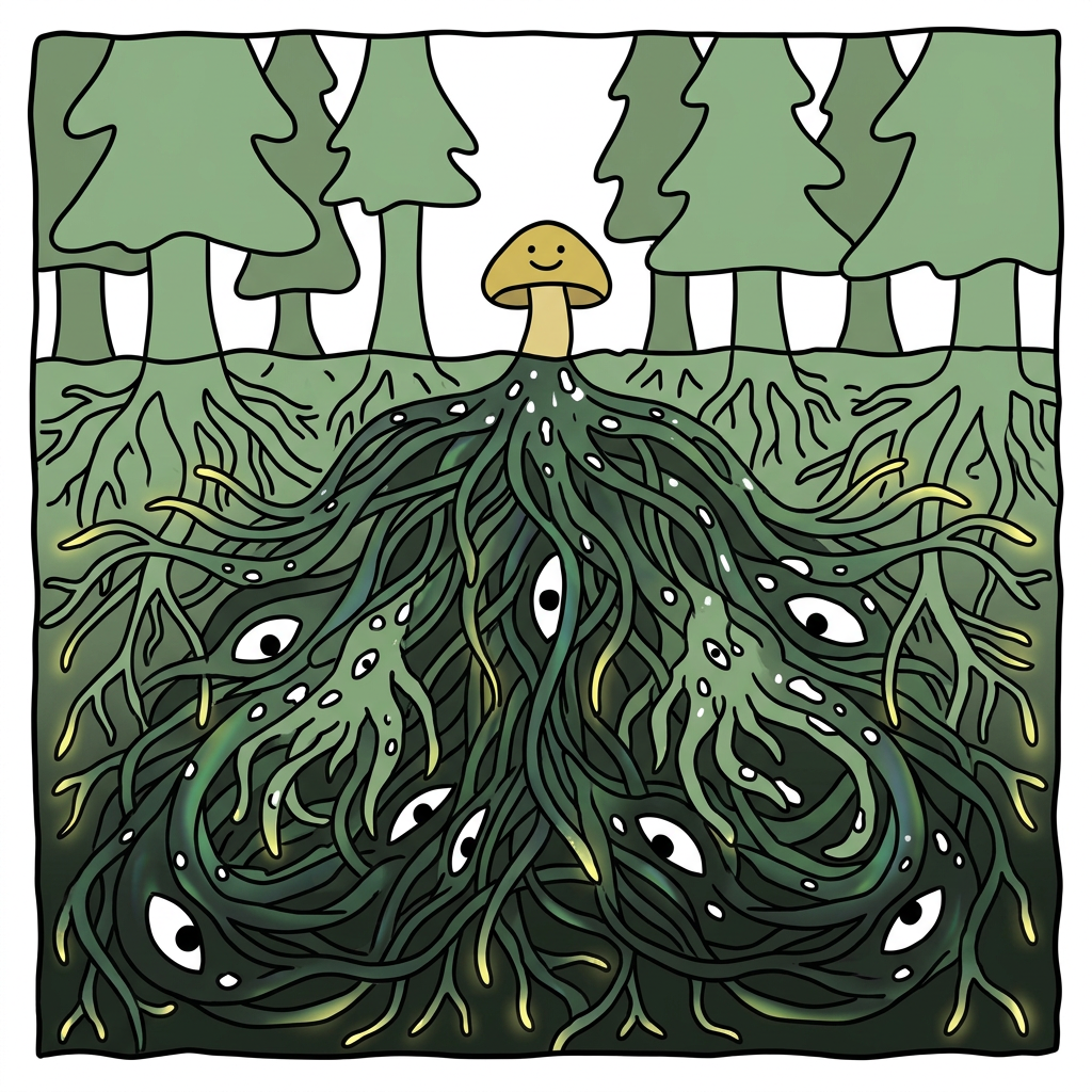 You see one mushroom. I am the forest floor.